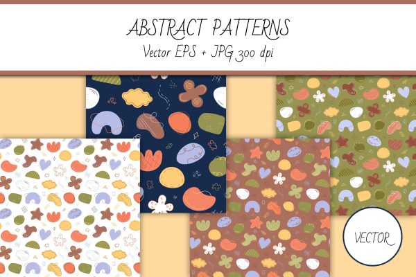 Abstract Patterns | Abstraction Digital Paper | Vector Patterns Collection for Scrapbooking, Craft, Designs | Digital Download Online